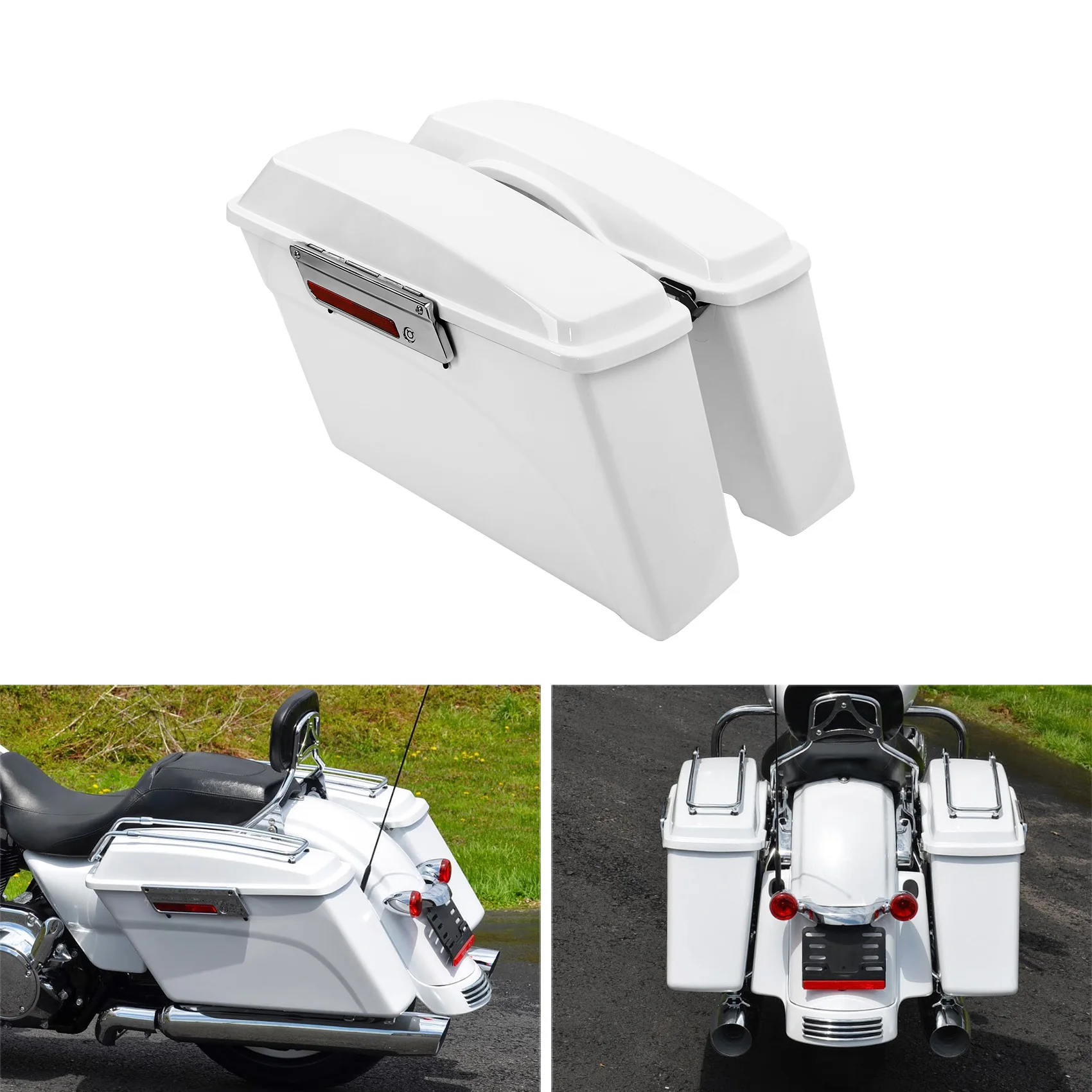 Hard Saddlebags Bag & Latch Keys Fit For Harley Touring Models 94-13 Luggage Carrier Case