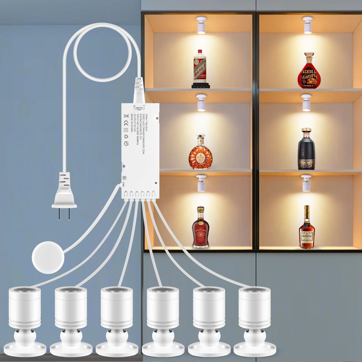 12V 병렬 LED 스포트라이트 카운터 선반 램프 룸 주방 천장 디스플레이 캐비닛 장식 조명