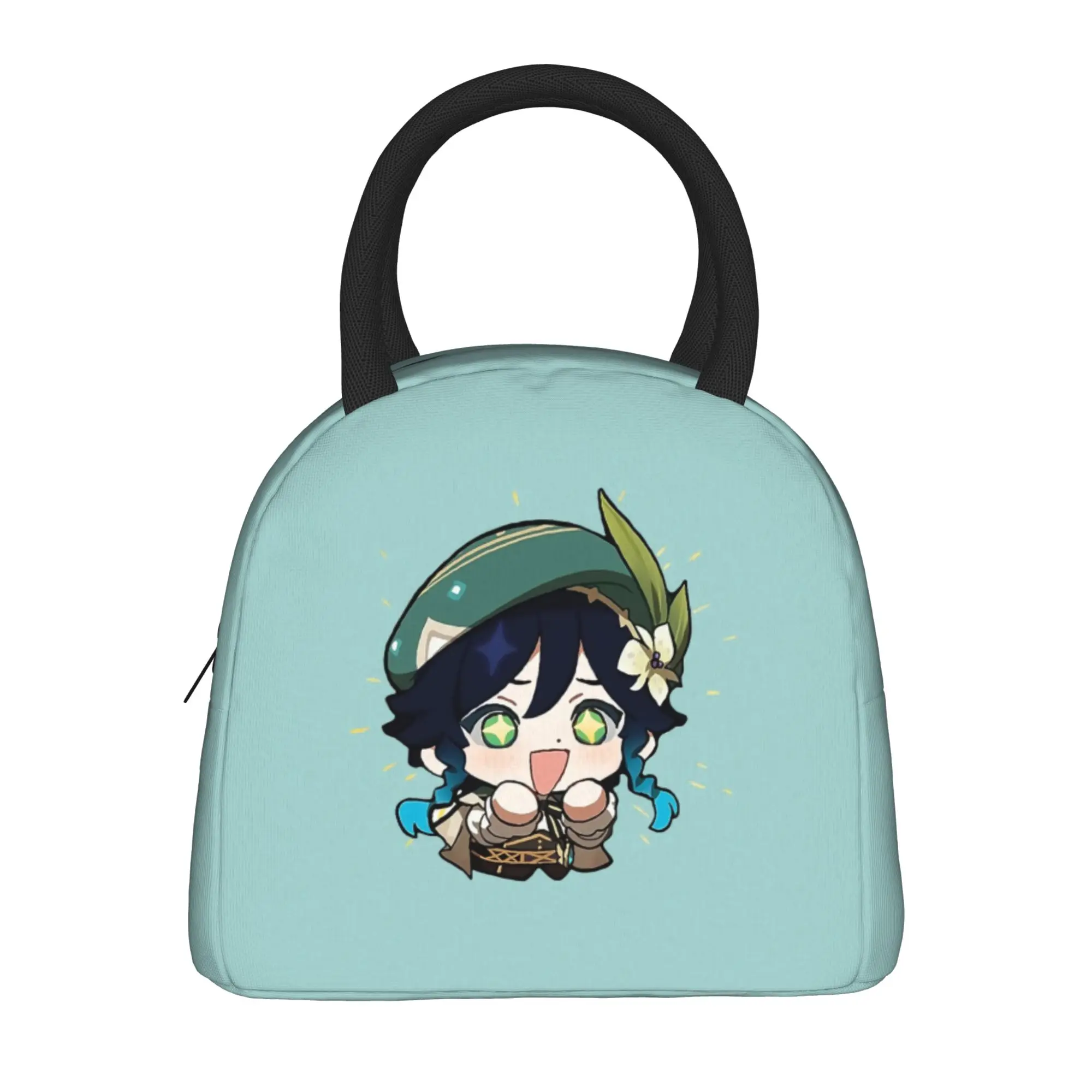 Venti  Genshins Impact  Insulated Lunch Bags Cooler Bag Reusable  Leakproof Tote Lunch Box Food Handbags Beach  Outdoor
