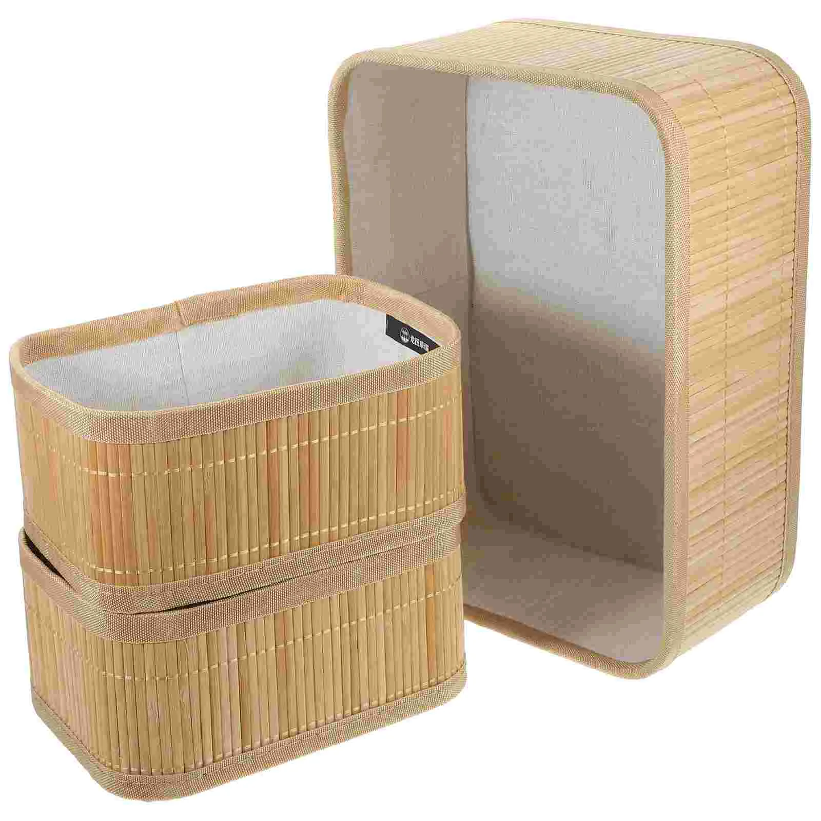 

3 Pcs Bamboo Storage Basket Organizer Desk Baskets Natural Woven Sundries Weaving Toys Clothing Bins