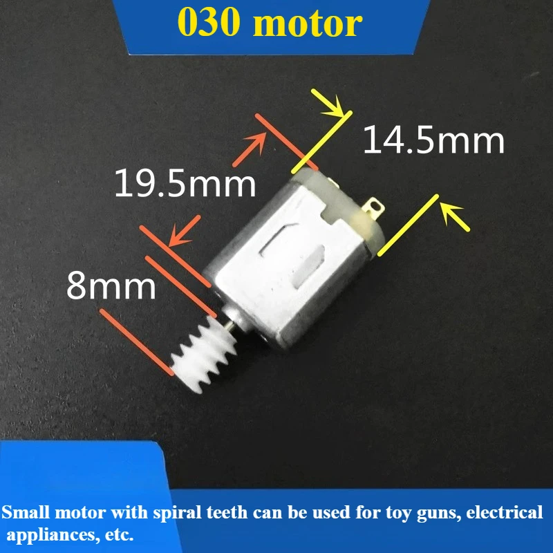 Worm Gear Motor with Spiral Gear 030 Motor Water Gun Cartridge Drum Toy  Small