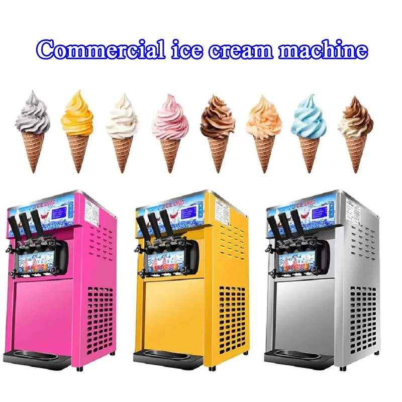 Commercial Soft Ice Cream Maker Single-Flavor Benchtop 1100W Countertop Vending Machine For Business Snacks Drinks 10-12L/H