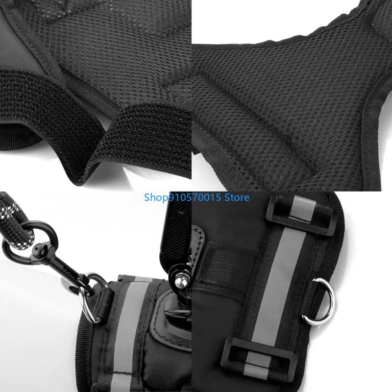 B95C Wide Compatibility Action Camera Harness Mount For Cats Enabling Double Lens First Person Videos Breathable Design