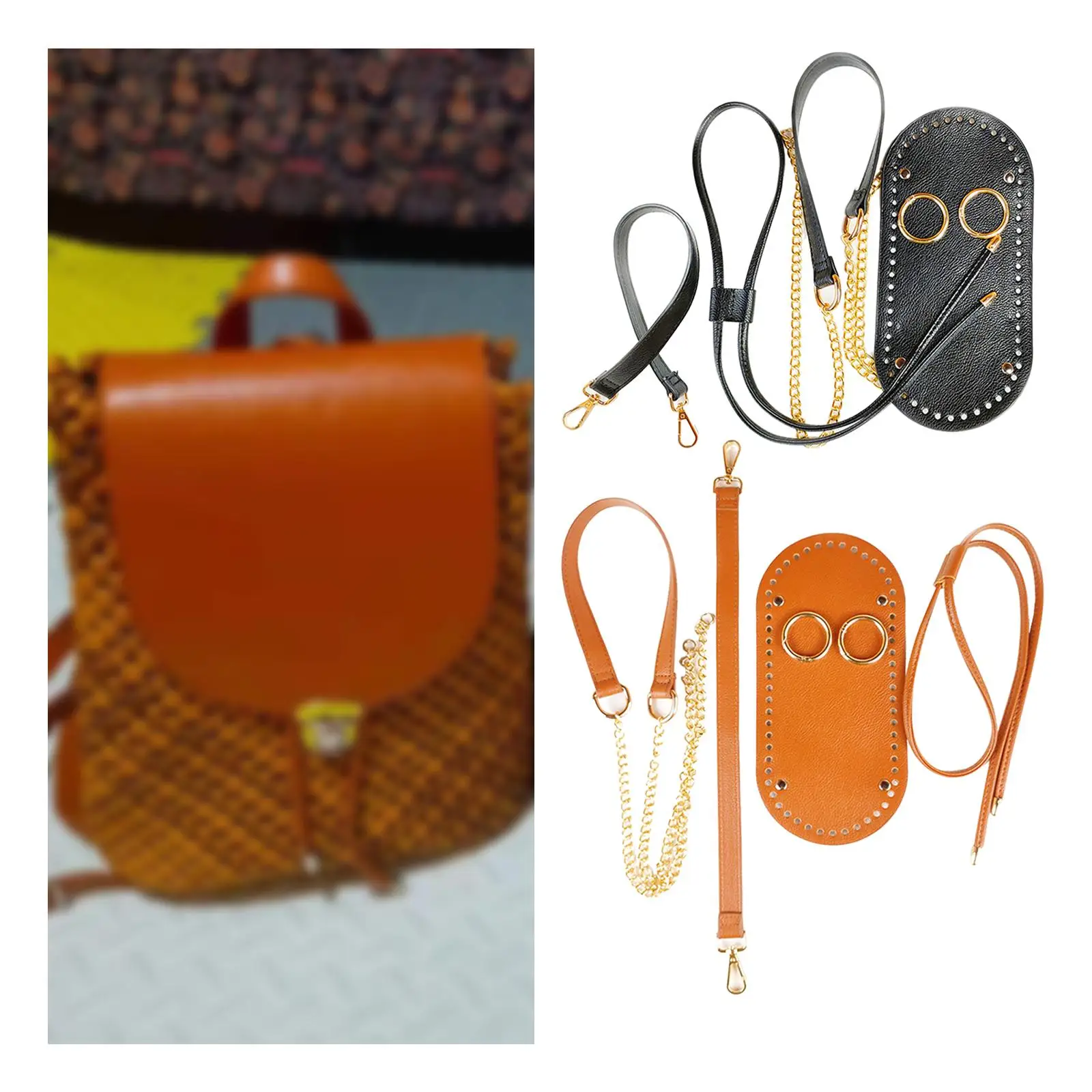 Saco que faz a conjunto de tricô sacos de crochê inferior artesanato saco diy saco de couro fazendo conjunto para diy tote bolsa feminina fazendo suprimentos