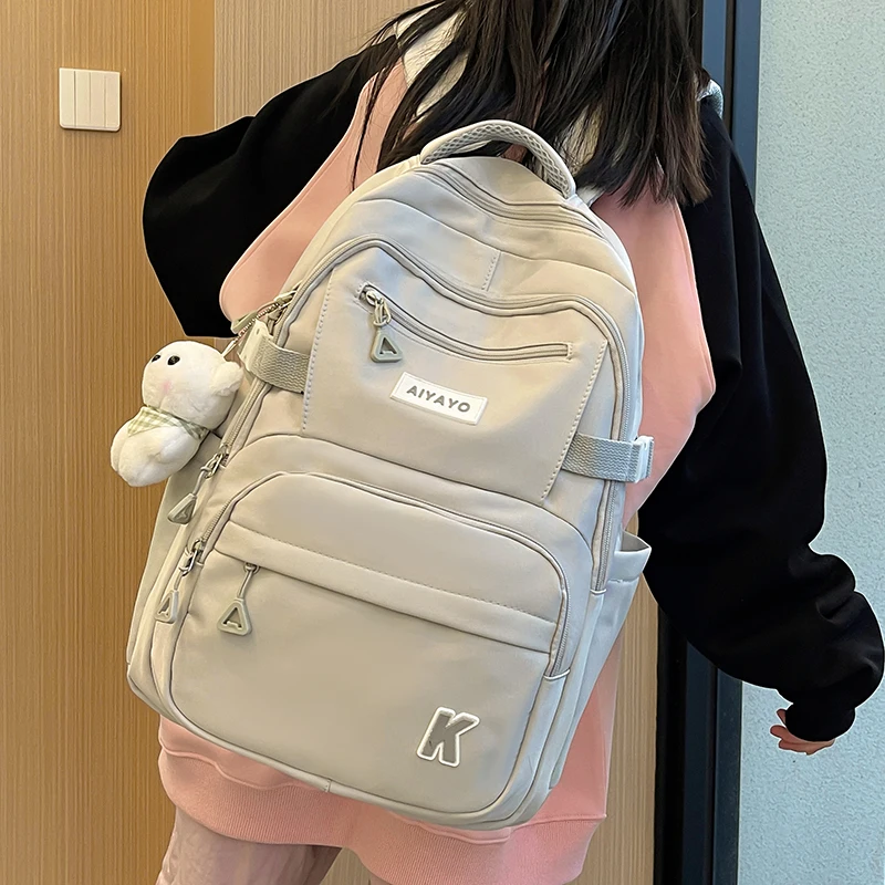 Schoolbag For Female College Students Soft Glutinous Milk Yellow Backpack, Simple And Versatile Instagram Large Capacity High