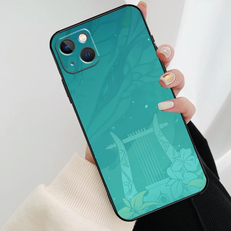 جراب هاتف Genshin Impact Venti لهاتف iPhone 16 Pro Max 15 14 13 11 12 Pro Max mini XR 15 16 Plus 16e غطاء Coque