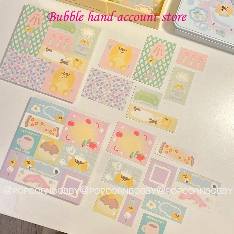 Popcorn Bobby Original Memo Set Collage Block Series Stationery Hand Account Children's Material Stickers