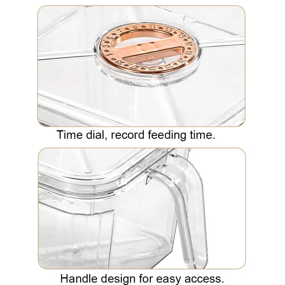 Square/Rectangle Desktop Goldfish Bowl Broken Resistant Dustproof Betta Bowl with Lid and Handle Transparent Plastic Fish Tank