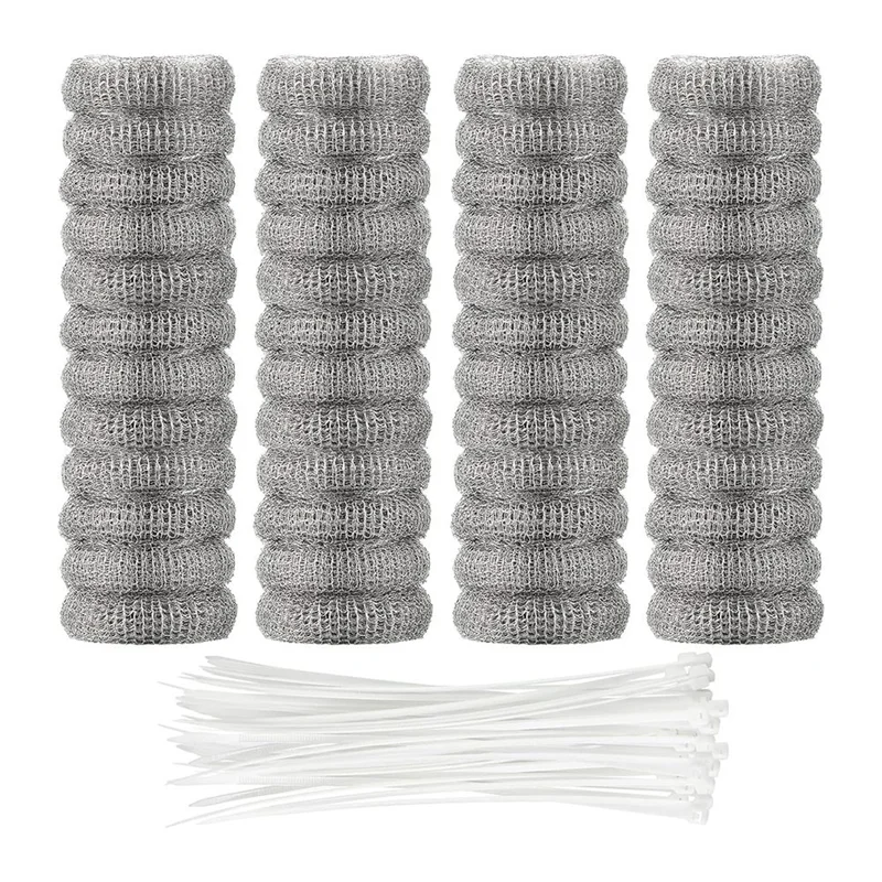 

ABKP-Washing Machine Lint Trap Set- 48 Pieces Stainless Steel Lint Snare Traps Laundry Mesh Washer Hose Filter With Cable Tie