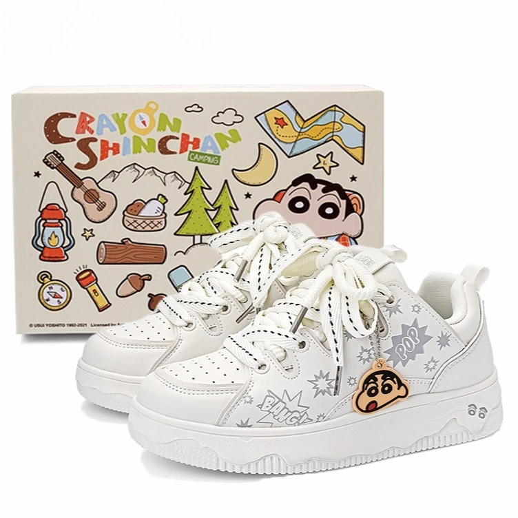 

Crayon Shin-chan Sneakers Cute Cartoon Thick Sole Color Blocking Casual Shoes Leisure Versatile Graffiti Shoes Couple Set Gifts