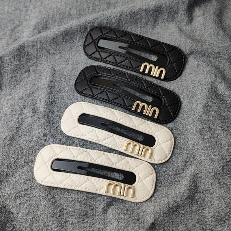 فاخر Y2K أفضل بائع مستطيلة مبطن رسالة مشبك شعر للانفجارات الجانبية ، الحد الأدنى أنيقة التمساح كليب 1/2 قطعة 2025 عصري #5