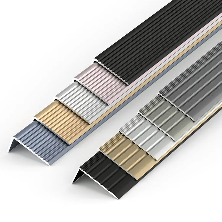 Aluminum Alloy Stair Edge Protector 20x30mm L-Shaped Non-Slip Anti-Slip Step Nosing Safety Strips 5cm Length 5Pcs 3 Colors for H
