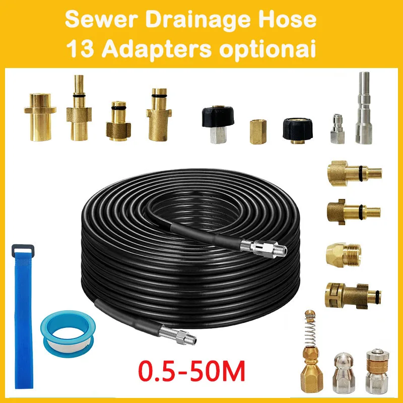 

0.5~40M Sewer Cleaning Hose, Suitable For Karcher Interskol Hammer Nilfisk STIHL Bosch Lavor High-Pressure Car Wash Machine Hose