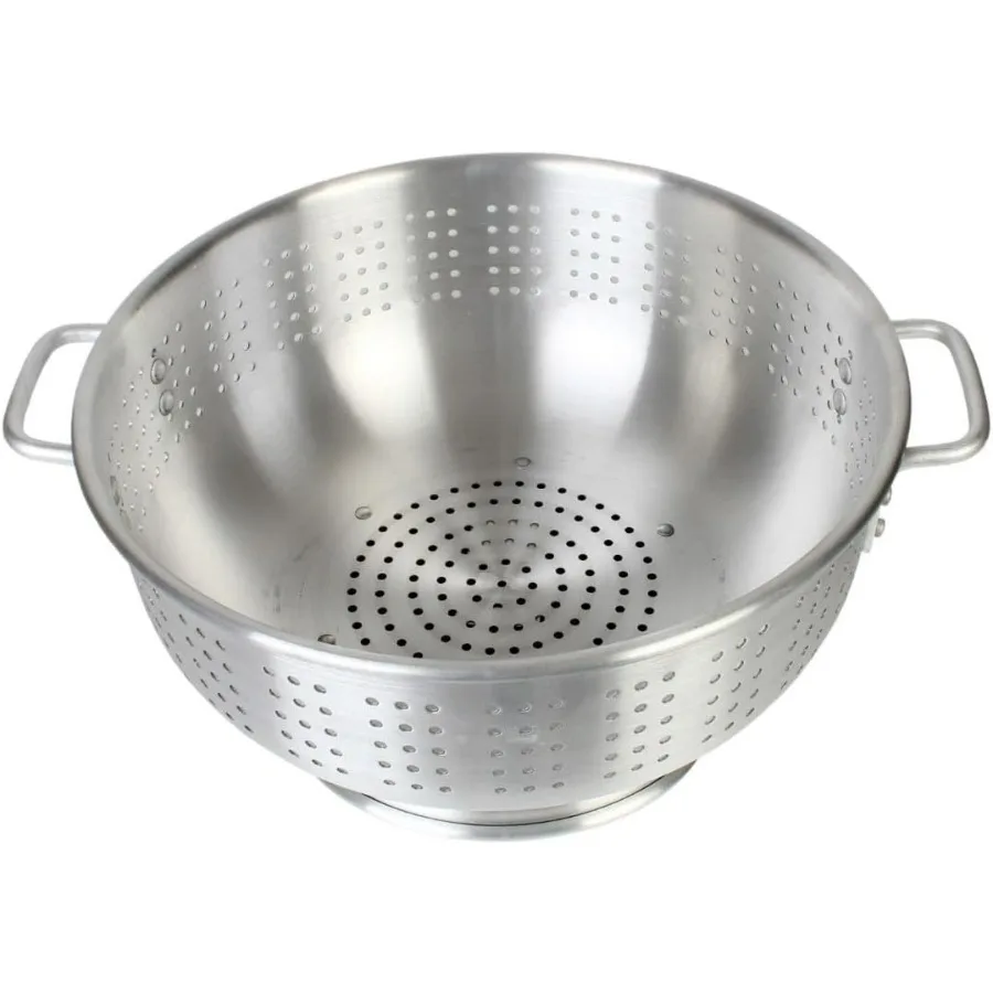 16 Qt. Aluminum Colander with Handles- Kitchen Colander Self-Draining Solid Base Colanders for Pasta Spaghetti Berry Fruit Veget