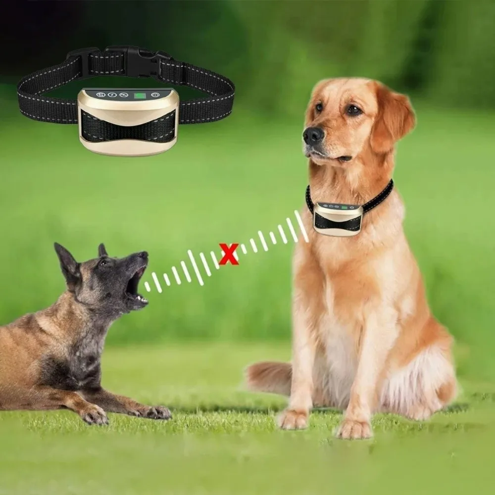 Collar Inteligente Antiladridos para Perros, Impermeable, Ajustable, con Pantalla Digital, Collar Antiladridos, Collar de Adiestramiento Canino