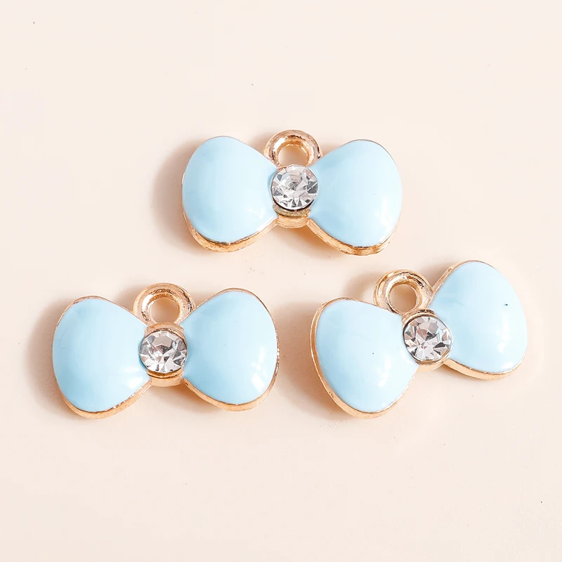 10 stücke 10*16mm Nette Emaille Bowknot Charms für Schmuck Machen Kawaii Bowtie Charms Ohrring Halskette Anhänger Diy machen Zubehör – Detail 11