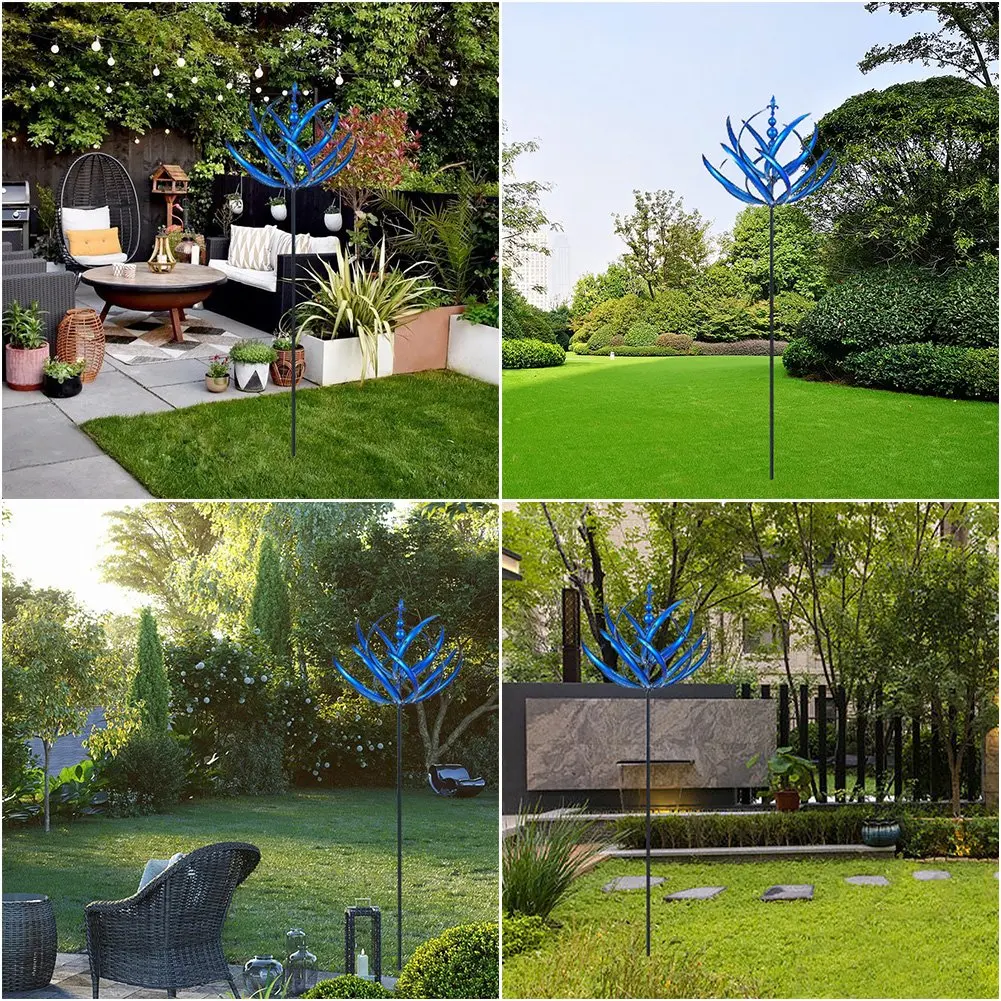 Modern Minimalist Decorable Harlow Wind Spinner Rotator Harlow Wind Spinner Wrought Iron Windmill Gardening Detachable Plug