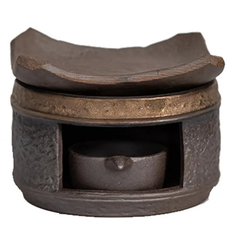 

A03F-Плита для ароматерапии, горелка для эфирного масла ручной работы с держателем для чайной свечи, подогревом восковых расплавов и подогревателем чайника