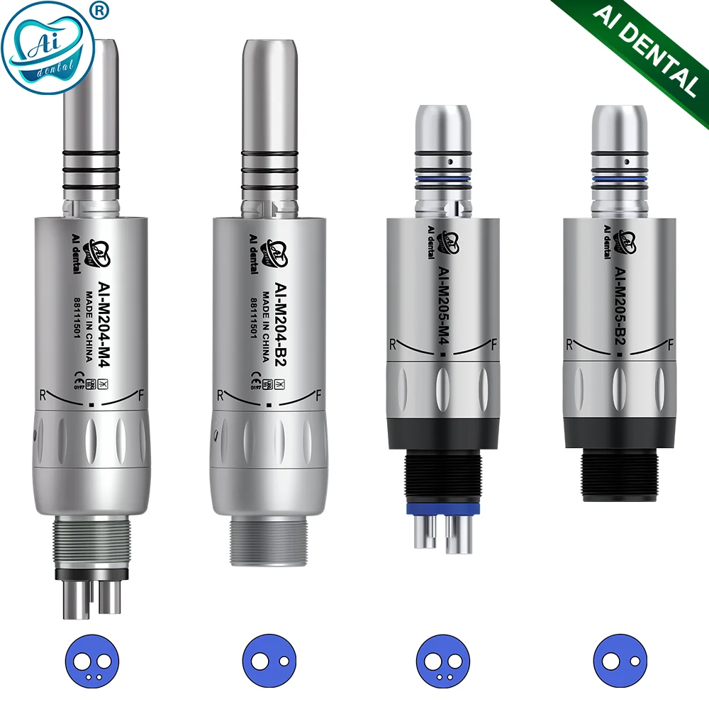 AI-M205-M4/B2 Mini Steel Body Inner Water Spray Air Micromotor Contra Angle Low Speed Straight Handpiece For Dental Chair