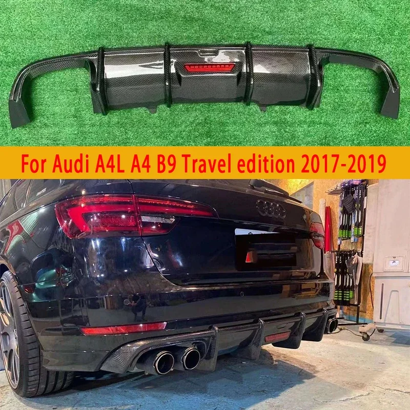

For Audi A4L A4 S4 B9 Travel edition Carbon Fiber Back lip Car Bumper Diffuser Rear Splitters Spoiler Car Accessories Body Kit
