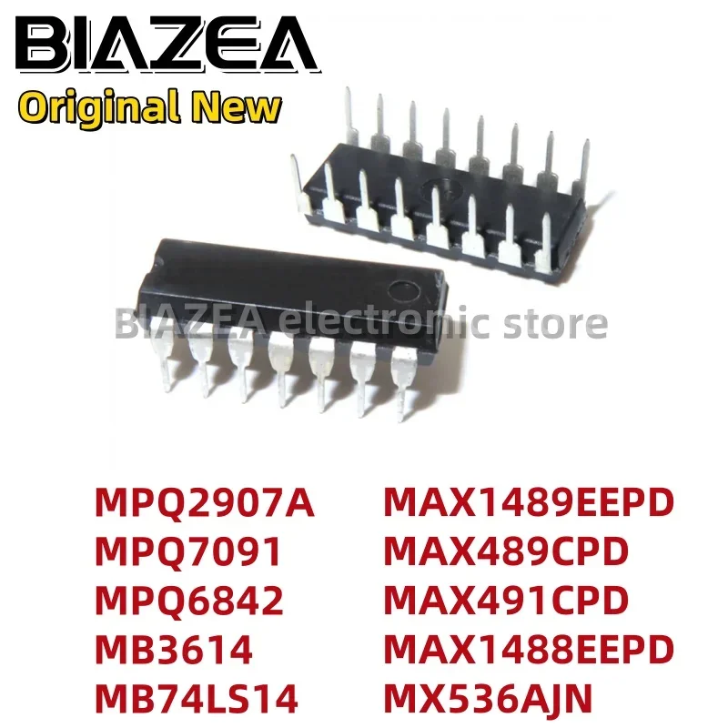 1piece MPQ2907A MPQ7091 MPQ6842 MB3614 MB74LS14 MAX1489EEPD MAX489CPD MAX491CPD MAX1488EEPD MX536AJN DIP14