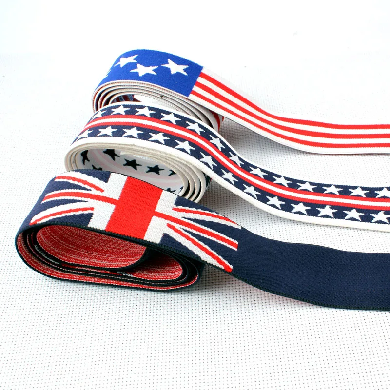 3.8CM wide Stars and Stripes Elastic Band / Sewing Clothing Accessories Ladies Belt / Rubber Band