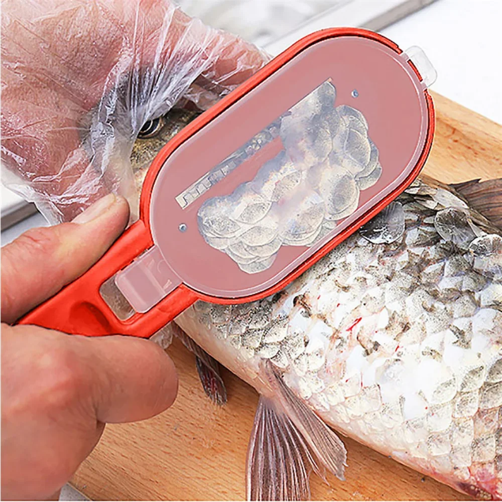 Folding Knife Practical Fish Scale Remover Plastic Descaler Cleaning Scraper Kitchen Fruit Vegetable Peeler Useful Accessories