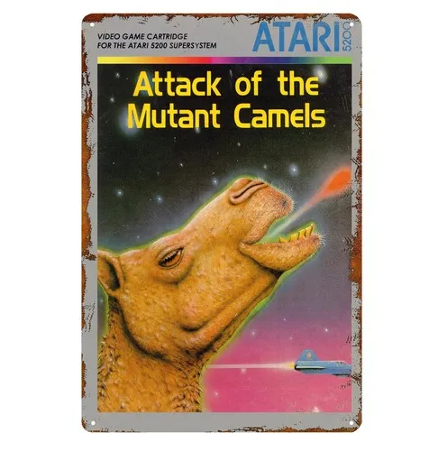Attack Of The Mutant Camels Retro Video Game Metal Poster - Placa de metal