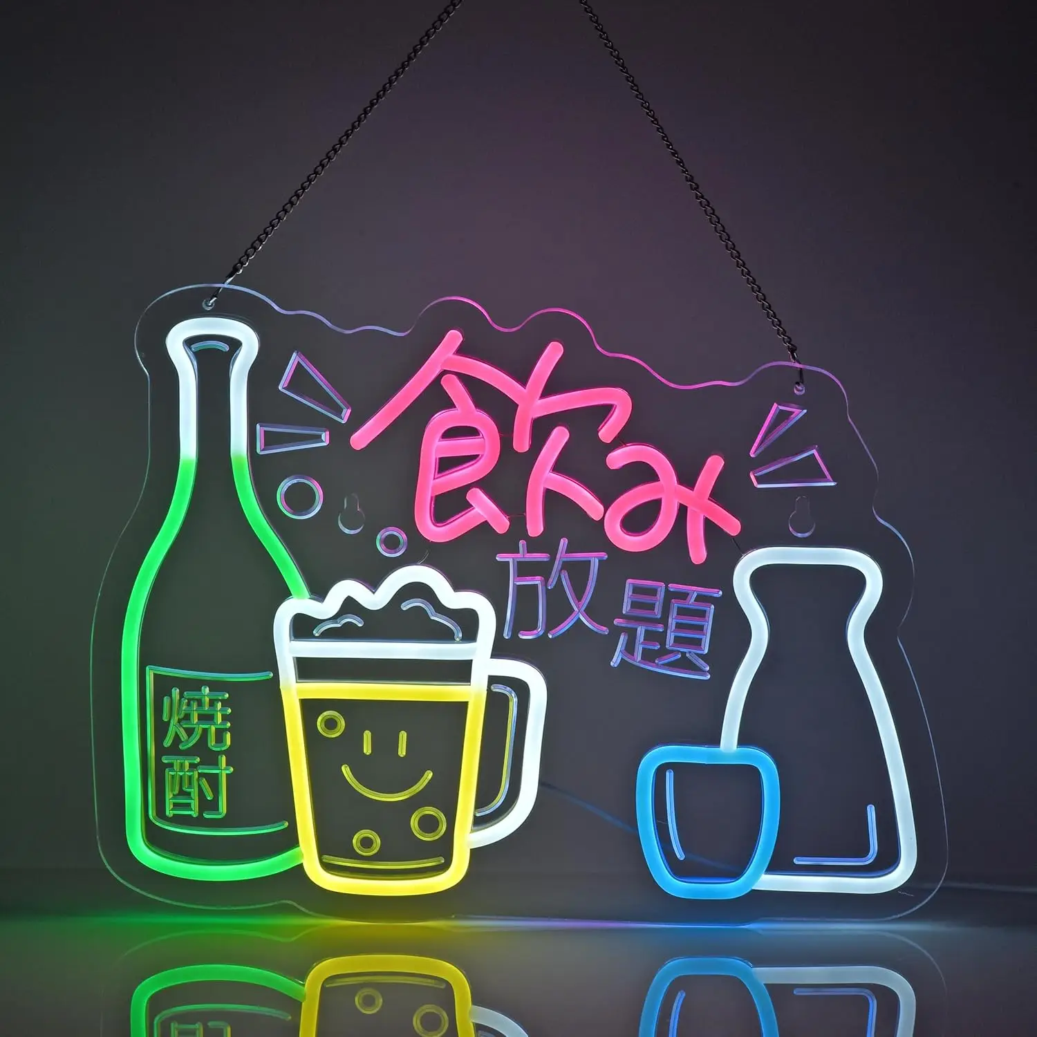 

Unlimited Refills of Drinks Neon Sign LED Neon Light for Restaurant Shop Bar Club Kitchen Party Home Wall Decor USB Dimmable