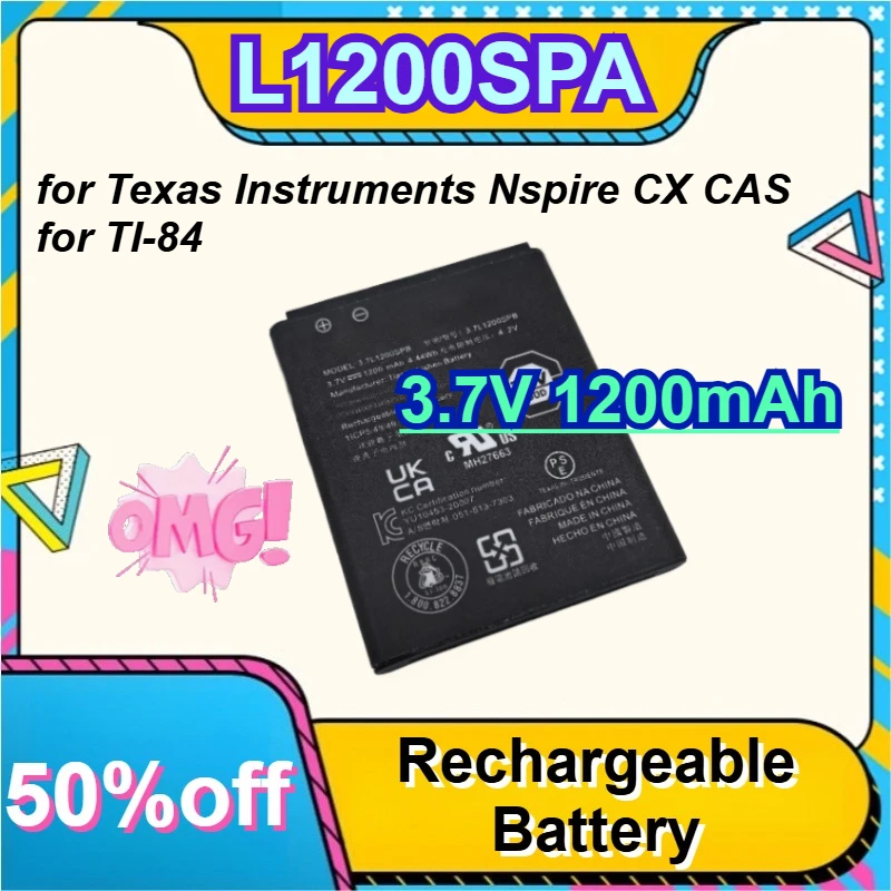 

New L1200SPA for Texas Instruments Nspire CX CAS for TI-84 CE Calculator Rechargeable Battery