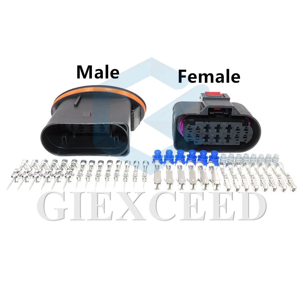14 Pin Auto Wiring Terminal Waterproof Electrical Socket AC Assembly Car Unsealed Plug Composite Connector 1304487040 8W0973737