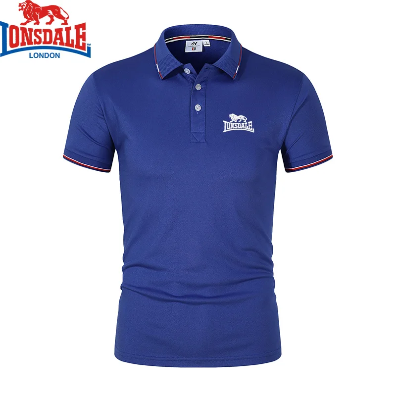 LONSDALE Printed Men's Breathable Polo Shirt for Summer Fashion, Business and Leisure, High Quality Collar Men's Polo Shirt