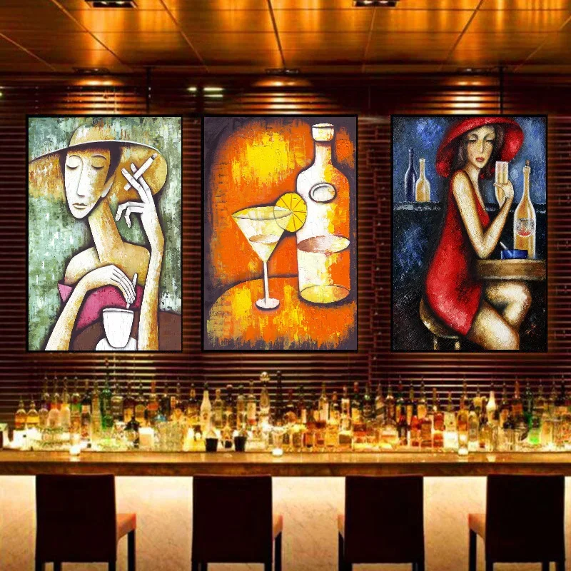 Bar Decoration Painting Abstract Character Creative Personality Picture On The Wall Industrial Style Bar Pub Wall Decoration