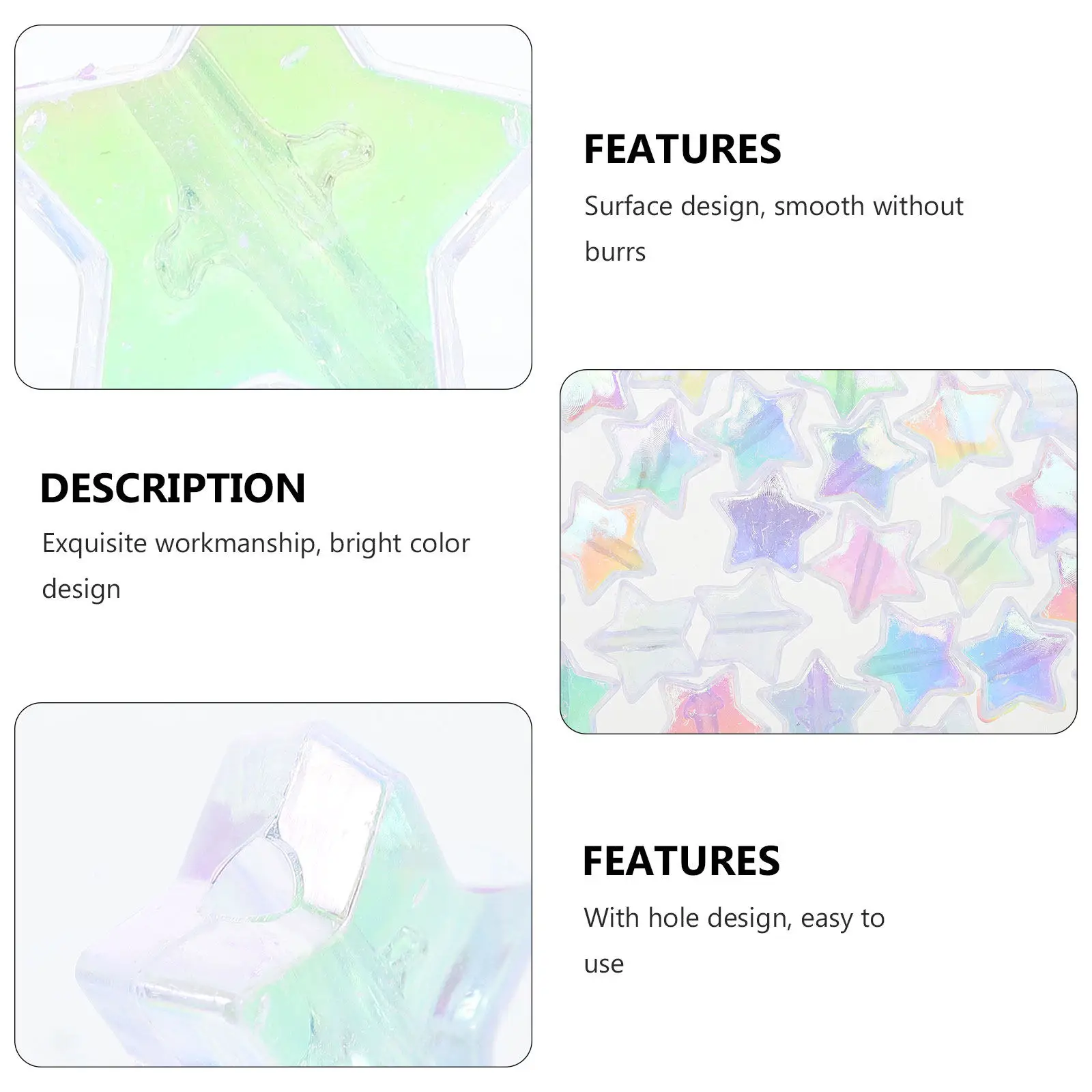 Star Shape Acrylic Spacer Beads Perfect for DIY Jewelry Projects Smooth Scratch Free Fade Proof Decorative Loose Beads
