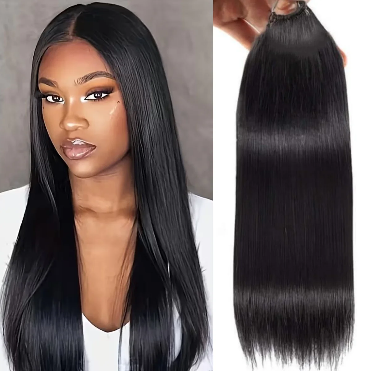 natural-black-color-remy-human-hair-straight-crochet-hair-extension-pre-separated-braids-crochet-hair-extensions-50g