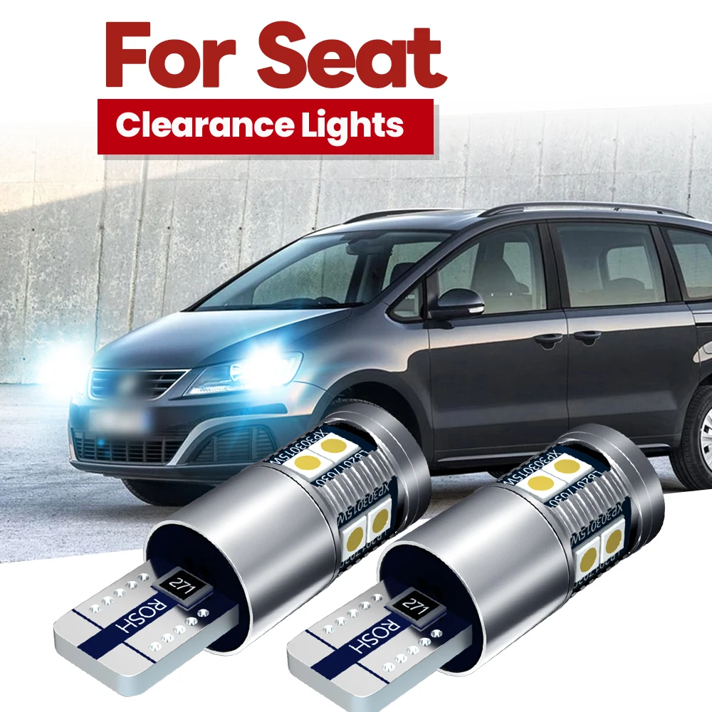 2 Bombillas LED W5W T10 Canbus para Luz de Posición, Compatibles con Seat Ibiza 2 3 MK2 MK3 MK4 6L 6K Leon MK1 1M 1P Toledo Inca Altea Alhambra