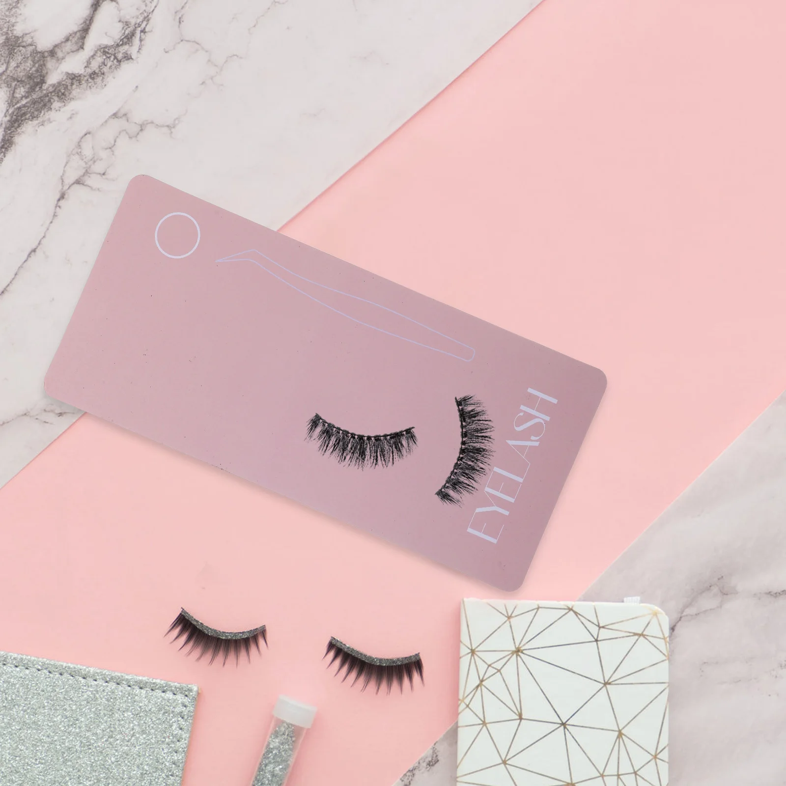 Kit de extensión de estación de injerto de pestañas, bandeja de herramientas de maquillaje, paleta de pegamento de goma, tablero magnético suave acrílico, diseño portátil de belleza