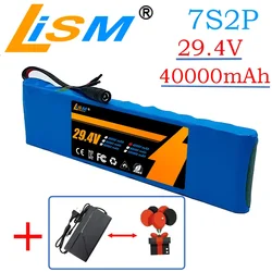 29.4V 40Ah 7S2P 18650 Li-ion Rechargeable Battery Pack For 29.4V Electric Scooter+Charger