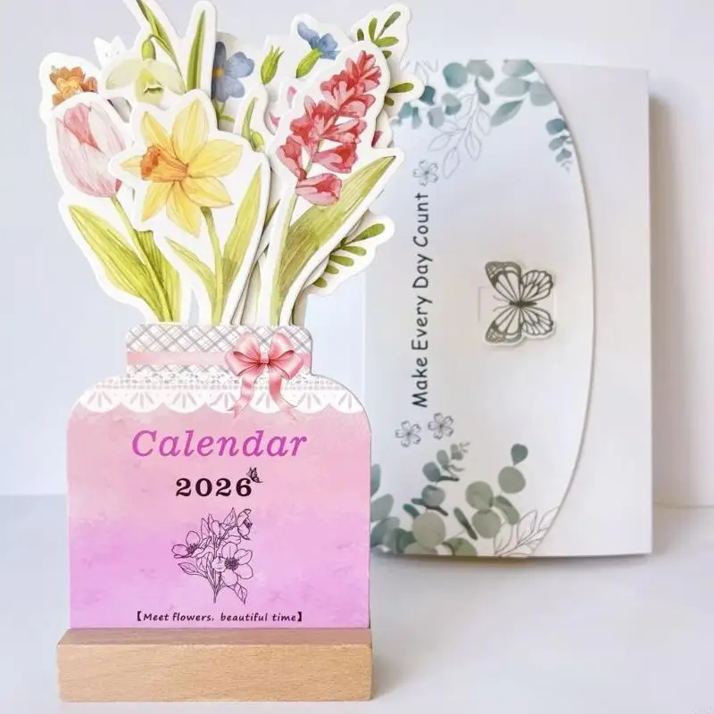 CORA Nature Design Stand Calendar For 2026 Featuring Thick Paper Pages And Stable Base