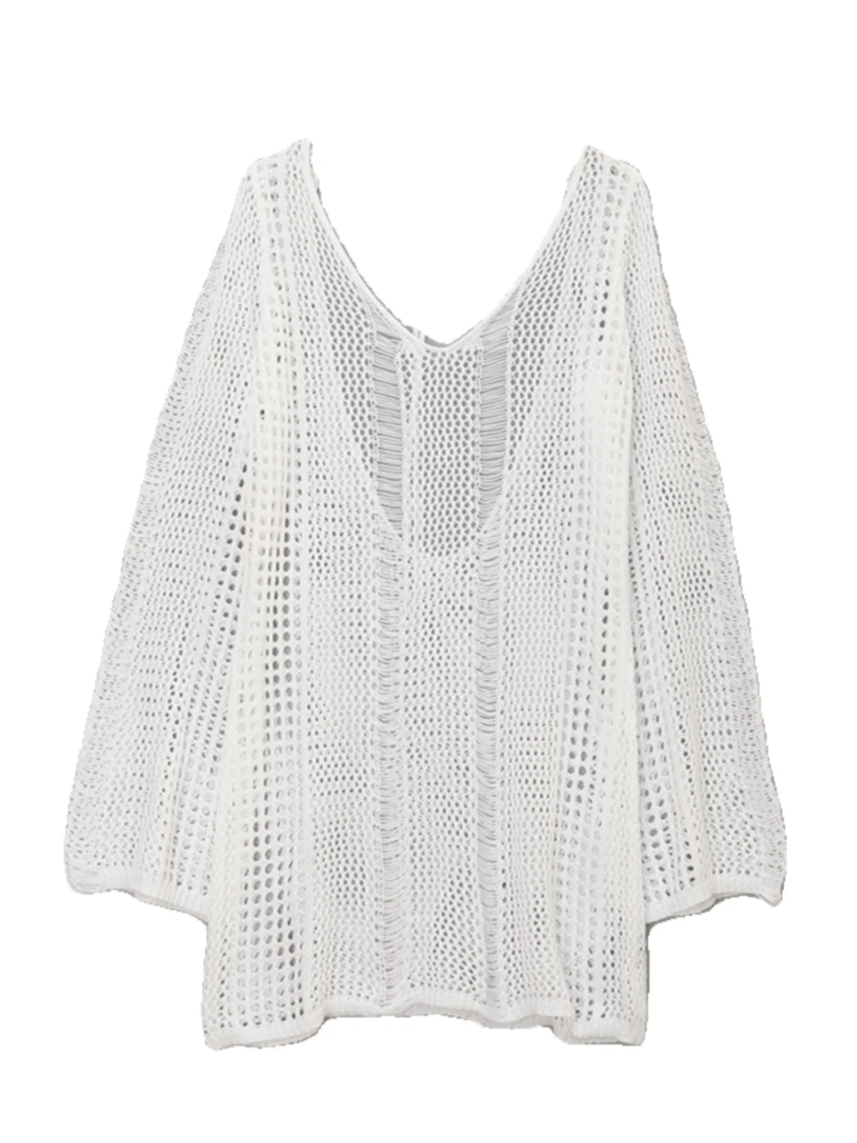 Sexy bikinibadpak met lang Sve Open Ba-ontwerp voor strandkleding Grensoverschrijdende gebreide cover-up top voor dames