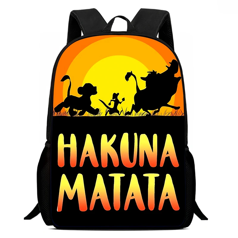 Mochila escolar da disney, bolsa escolar infantil do rei leão dos desenhos animados para meninos e meninas, mochila infantil durável e leve para jardim de infância