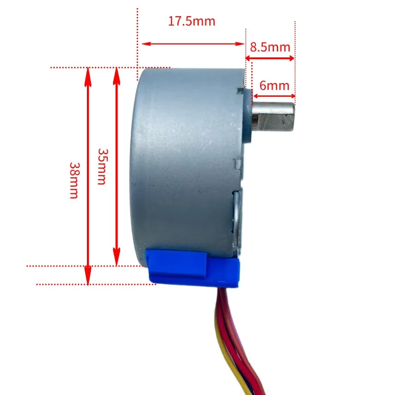 35BYJ46 Stepper Reduction Motor 6mm DC 12V 200Ω Four Phase Five Wire Air Conditioning Fan Left and Right Swinging Head Motor