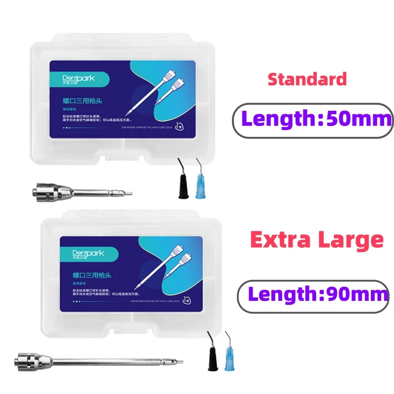 

1Pcs Autoclavable Metal Dental Air/ Water Syringe Irrigation Tips With Luer Lock 3-Way Gun Irrigator Dry Extra Large /Standard