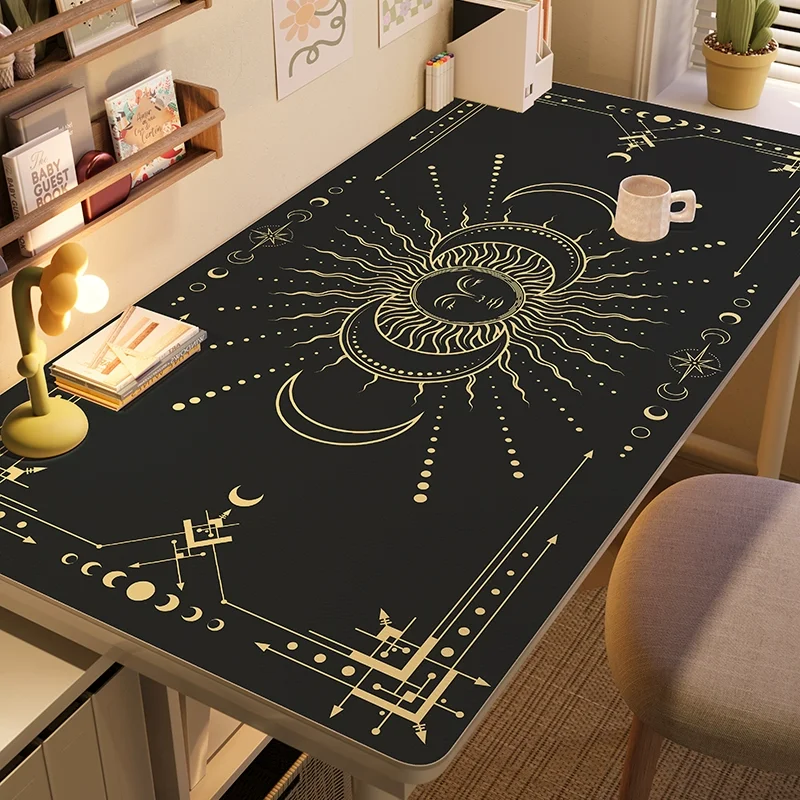Anime Tarot Card Zodiac Divination Desk Mat | XXL Ins Style PU Leather Pad Waterproof Stain Resistant for Study Gaming Decor