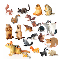 Simulation Wild Rodent Mole Opossum Chipmunk Marmot Guinea-pig Flying Squirrel Mouse Animal Model  Decoration Figurines Toys