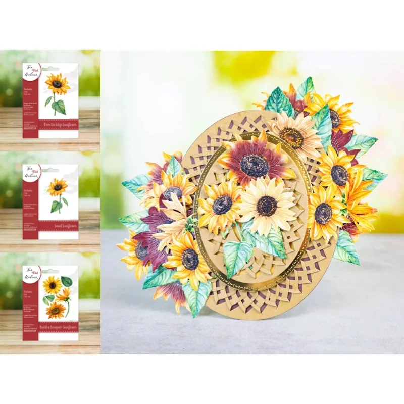 

Flower Of The Month Sunflower Over The Edge Sunflower Metal Cutting Dies Scrapbooking Diary Decorate Embossing Diy Greeting Card