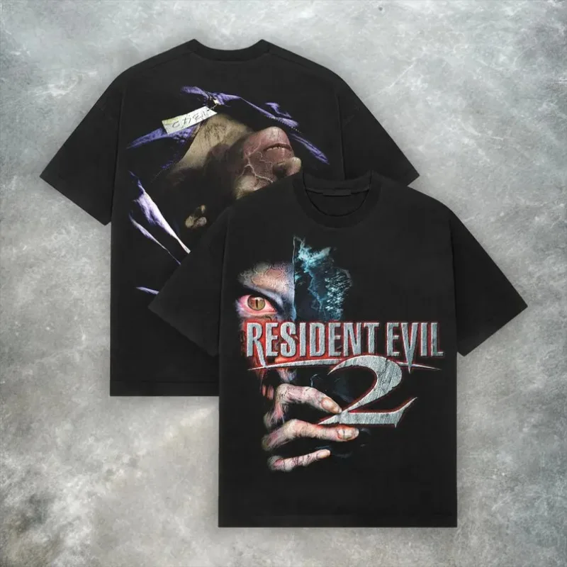 Vintage Resident Evil 4 2 3 Horror Game Y2K Retro T Shirt Women's Men Cotton Tee Summer Spring Oversized Novelty Streetwear Tops