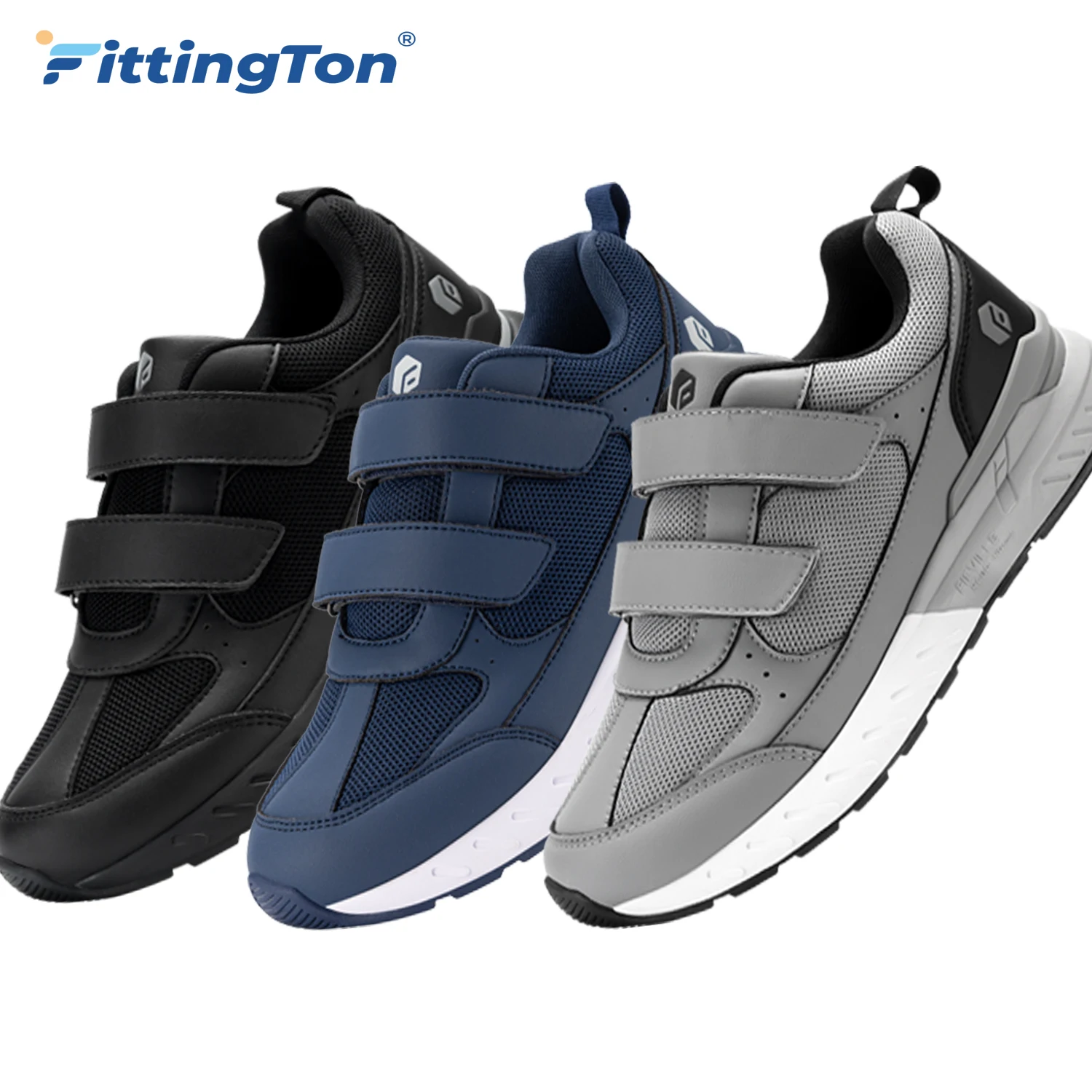 

Wide Width Men'S Athletic Shoes With Adjustable Straps Low-Top Non-Slip Lightweight Running Shoe For Swollen Feet Arch Support