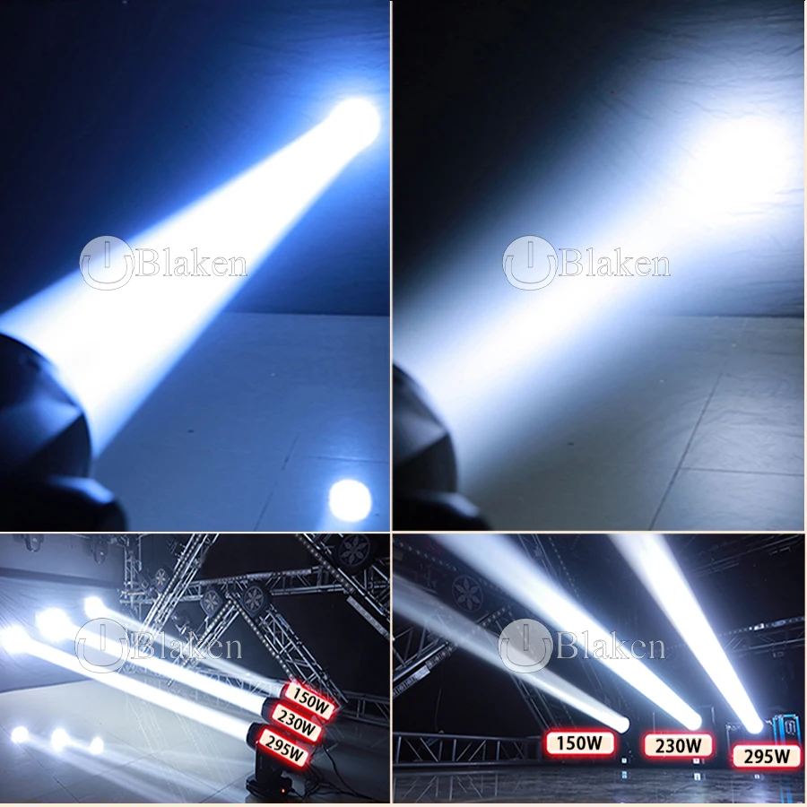 Luz De Palco Profissional Com Cabeça Em Movimento, Lente De Alta Definição, DJ Party Concert, 295W Feixe, 6PCs