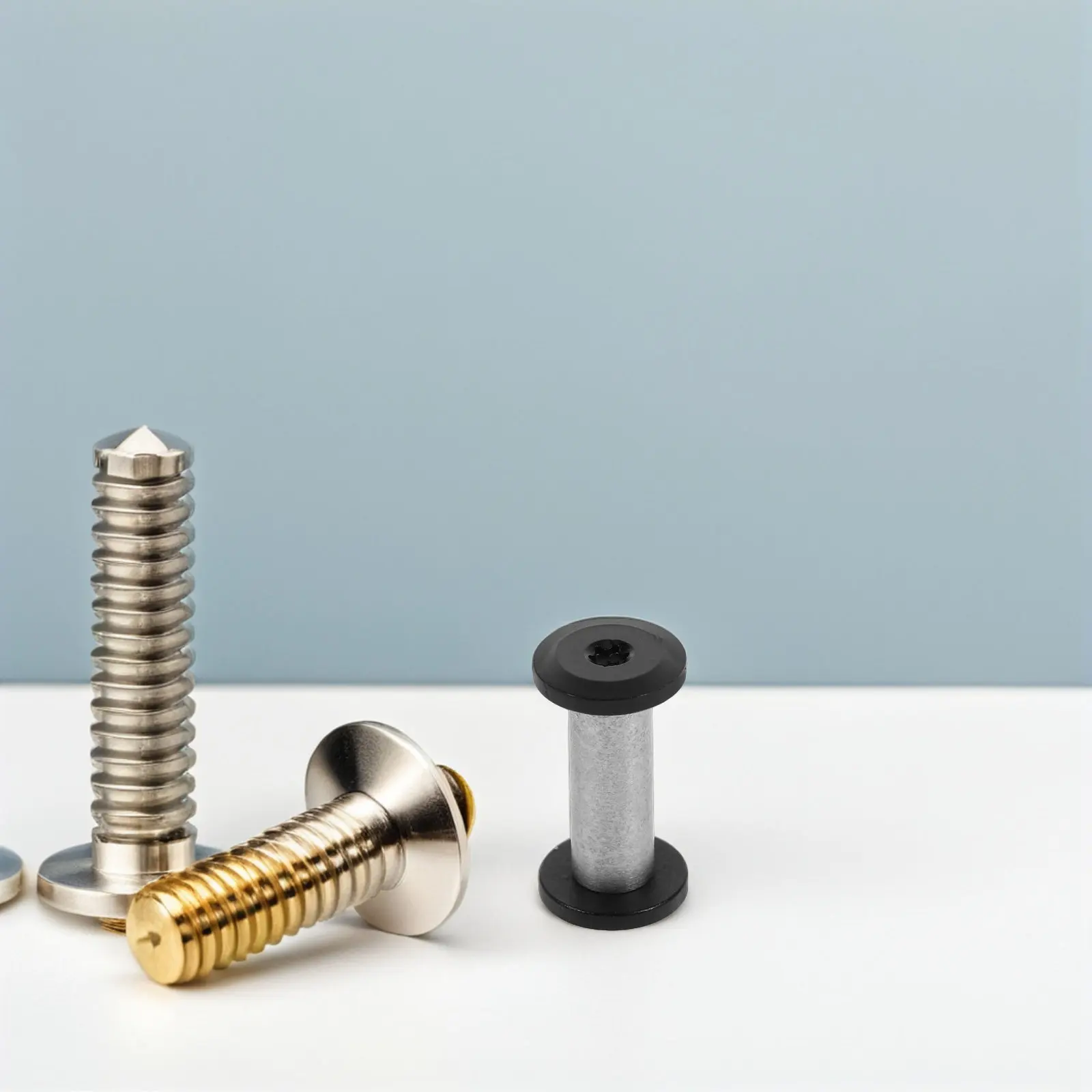 Stainless Steel Knife Handle Screws 4 Pieces Flat Head Rivet Bolts for Wooden Grip Repair